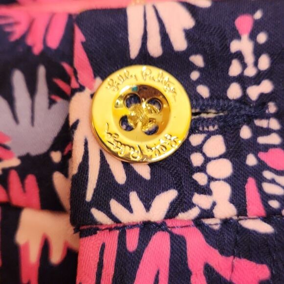 Lilly Pulitzer Kelly Skinny Ankle Pants in "Palm Trees Monkeys" Pink Size 10 - Picture 4 of 8